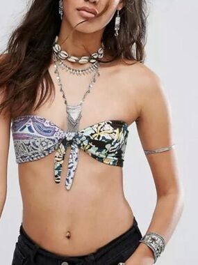 Free People Loren Festival Bandeau Bra Bralette M